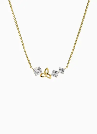 14K Gold Vermeil Trinity Knot Curve Necklace